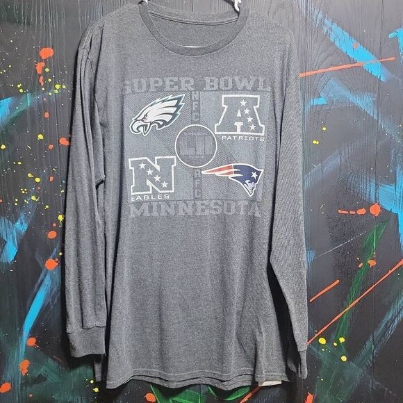 Eagles Vs Patriots 2018‎ Superbowl Long Sleeve T-Shirt SZ XL #140 - Picture 1 of 4
